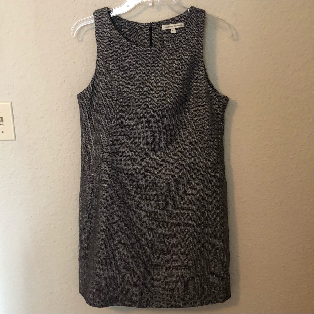 COLLECTIVE CLOTHING Black/White/Gold thread Dress